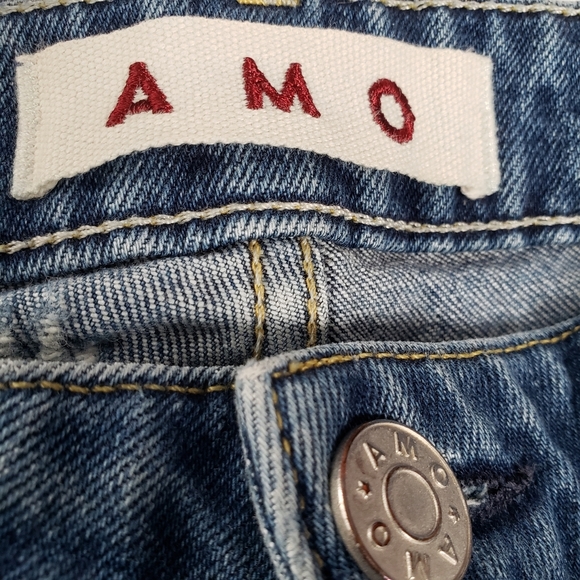 AMO Twist Skinny Jeans Girl Crush Split Ankle Hem Sz 25 - Picture 4 of 6